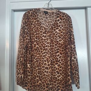 Torrid Brown Leopard Print Cardigan